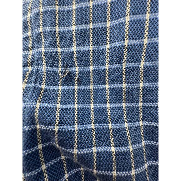 Canali Men's Blue & White Checkered Cotton Button-Down Shirt Size 43/17 Italy - Picture 6 of 8